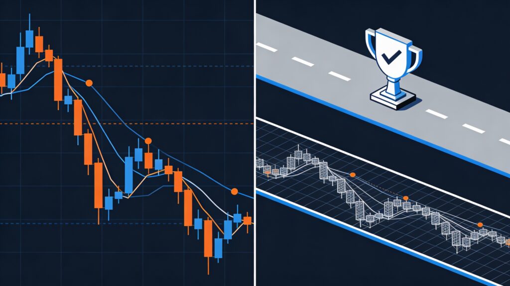 A financial graph illustrating financial backtesting, such as the SupremeBacktester script offered free here.